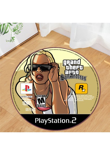 Gta San Andreas Temalı Yıkanabilir Hali ,özel Süngerli Yüzey- Kaymaz Dot Taban