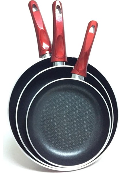 Teflon Elma Şekeri 18-22-26 cm Tava Seti