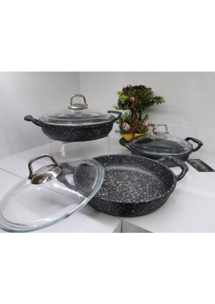 3'lü Döküm Sahan Set Gri