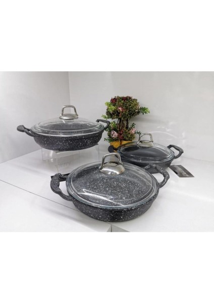 3'lü Döküm Sahan Set Gri modelleri