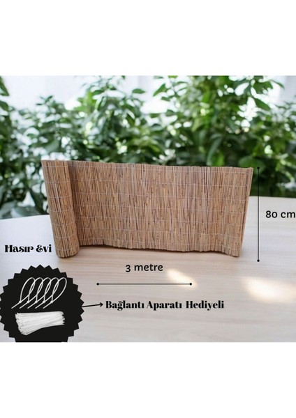 Hasır 80 cm x 3 Metre Kamış Hasır Balkon Çiti