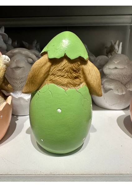 Tavşan 3'lü Yumurtadan Çıkan Biblo Heykel Dekoratif Obje modelleri