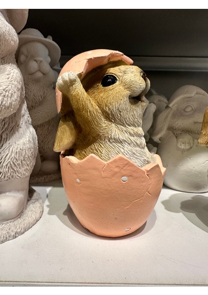 Tavşan 3'lü Yumurtadan Çıkan Biblo Heykel Dekoratif Obje fırsatları