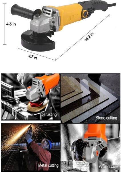 Germany Bakır Sargılı 4500 W 115 mm Devir Ayarlı Spiral Avuç Içi Kesme ve Taşlama Makinası fiyatları