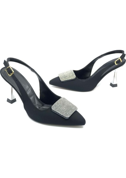 Feles Taş Toka Detaylı Arkası Açık Stiletto Kadın Topuklu Ayakkabı fiyatları