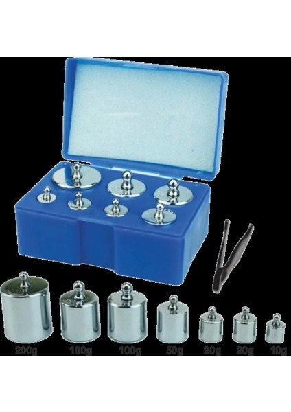 Diamond Terazi 8 Parça Ağırlık Paslanmaz Krom Gram Seti (300GR-200GR-100GR-50GR-20GR-10GR)