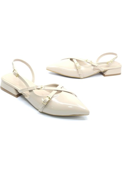 Feles Toka Detaylı Kısa Topuklu Arkası Açık Kadın Babet Ayakkabı fırsatları