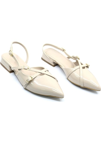 Feles Toka Detaylı Kısa Topuklu Arkası Açık Kadın Babet Ayakkabı indirimleri