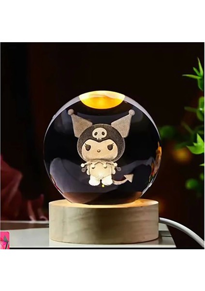 Kuromi Işıklı Cam Küre Cap 6 cm Kod 63