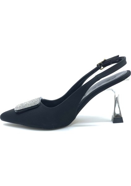 Feles Taş Toka Detaylı Arkası Açık Stiletto Kadın Topuklu Ayakkabı fırsatları
