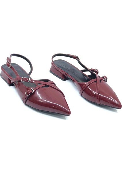 Feles Toka Detaylı Kısa Topuklu Arkası Açık Kadın Babet Ayakkabı fırsatları