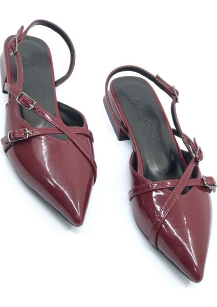 Feles Toka Detaylı Kısa Topuklu Arkası Açık Kadın Babet Ayakkabı indirimleri