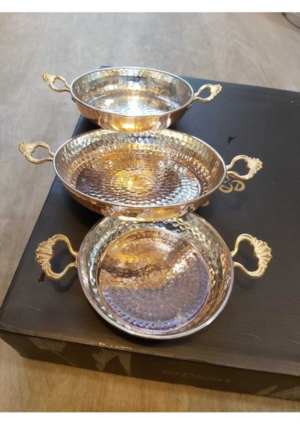 3 Lü Bakır Sahan Set