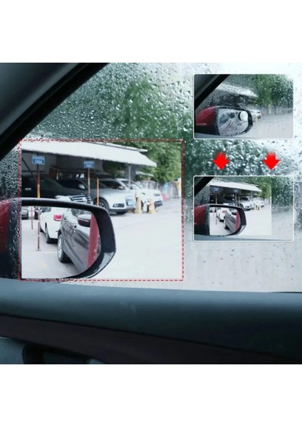 4 Parça Yan Aynalar ve Yan Camlar Için Araç Ayna Yağmur Kaydırıcı ve Cam Buğu Önleyici Film Seti (4887) modelleri