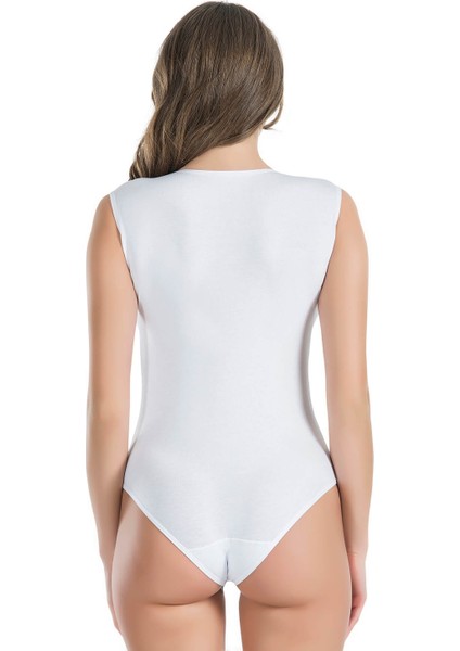 - Bisiklet Yaka Kolsuz Çıtçıtlı Kadın Body 318