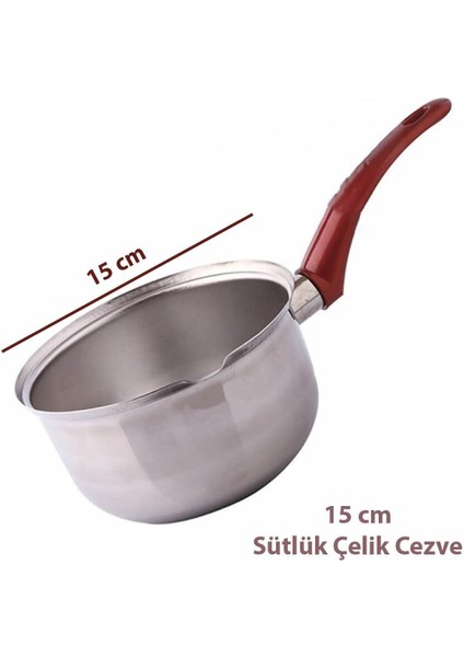 Paslanmaz Çelik Büyük Boy Sosluk (Sütlük) Cezve Koçerola 15 cm fiyatları