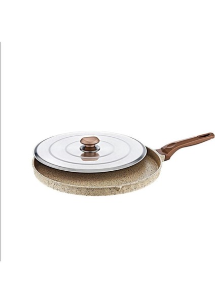 Döküm Granit Kapaklı Balık-Gözleme-Bazlama Tavası 34 cm Kumbeji 3293