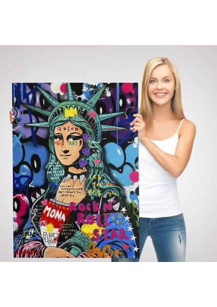 - Mona Lisa Grafitti Pop Art Duvar TABLOSU -6216 modelleri