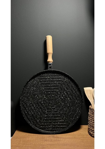 Çift Taraflı Granit Döküm Gözleme ve Izgara Tava 35 cm Yeni Desen fiyatları