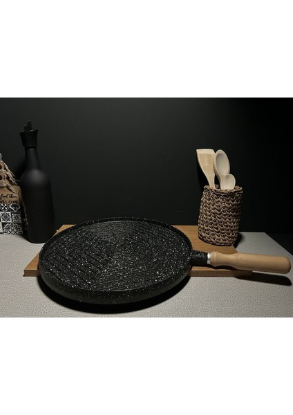 Çift Taraflı Granit Döküm Gözleme ve Izgara Tava 35 cm Yeni Desen modelleri