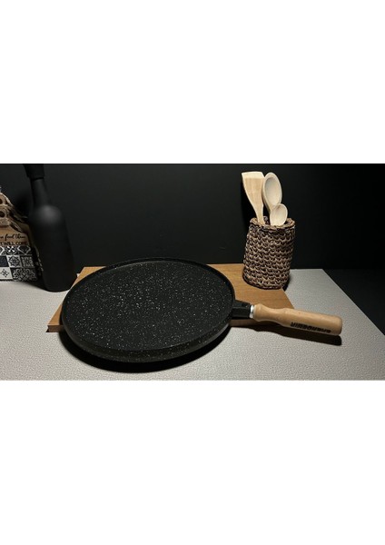 Çift Taraflı Granit Döküm Gözleme ve Izgara Tava 35 cm Yeni Desen fırsatları