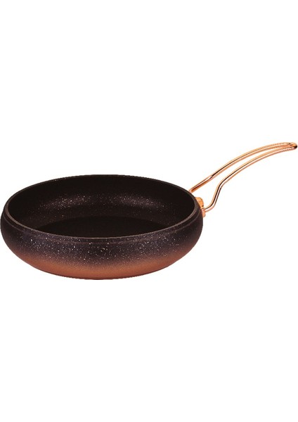 3241 Tek Parça Bio Granit 30X8 cm - 4,00 Litre Küre Kapaksız Tava Bakır Renk