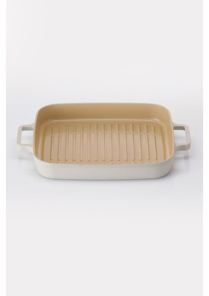Fika Dikdörtgen Aluminyum Grill Tava 28CM, Bej fırsatları