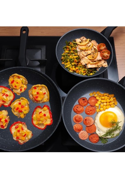 Excellence 3 Parça Granit Tava Seti Indüksiyon 20-24-28 cm modelleri