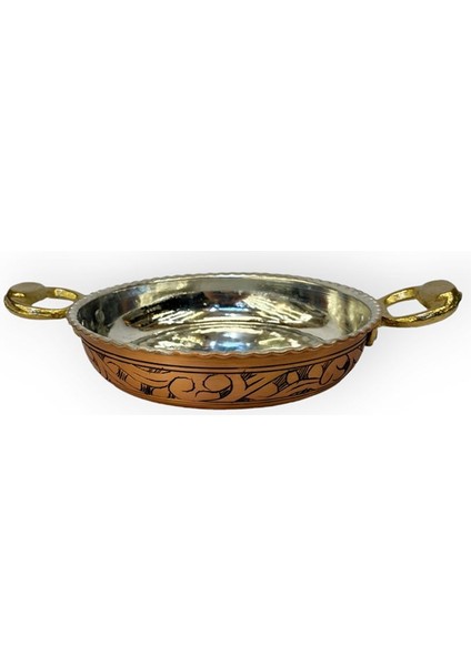 Bakır Işlemeli Skoç Eskitme Tava 17 cm