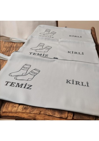 Baskılı Kirli-Temiz Seyahat (Çorap) Torbası
