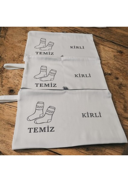 Baskılı Kirli-Temiz Seyahat (Çorap) Torbası