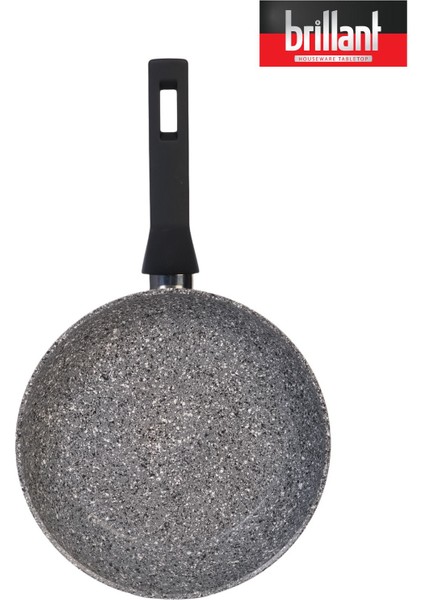 Lüks Granit 26 cm Tava Yanmaz Yapışmaz Tava Gri