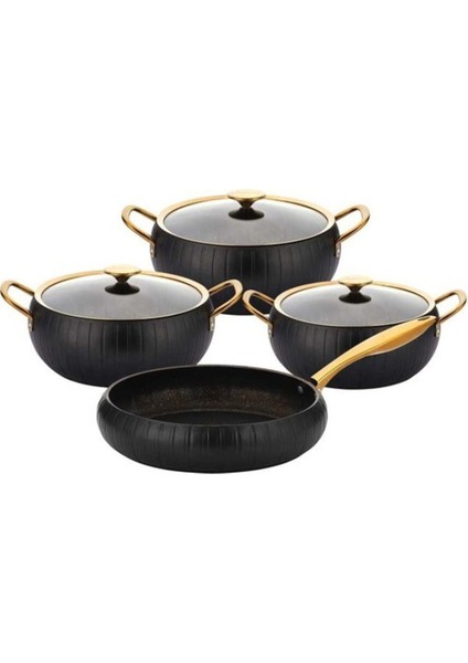 7 Parça Tencere Seti Merıdıan Vz Gold Kapak 3528