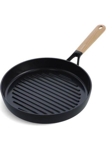 Eco Shape 28CM Meşe Sap Görünümlü Grill Tava Yuvarlak