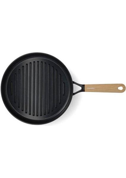 Eco Shape 28CM Meşe Sap Görünümlü Grill Tava Yuvarlak