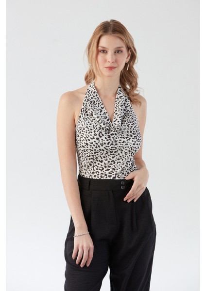 Dalmaçya Desenli Boyundan Geçmeli Çıtçıtlı Body fiyatları