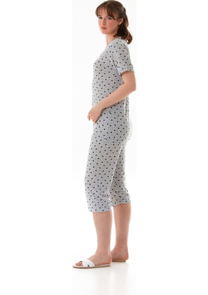 Kalp Desenli Kısa Kol Kapri Pijama Takımı fiyatları