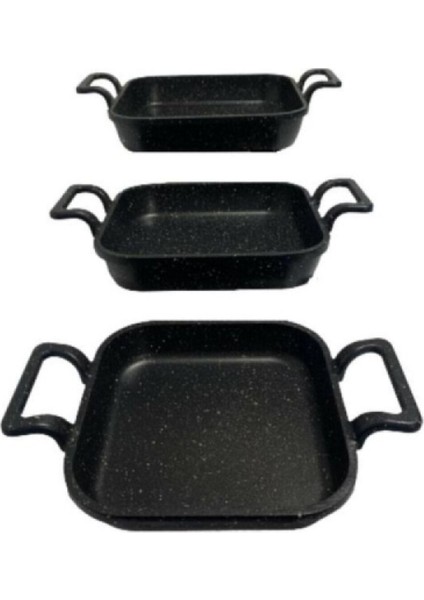 Eda Kare Alüminyum 3'lü Döküm Sahan Seti 20-22-24 cm modelleri