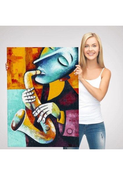 - Saksafon Çalan Sürreal Müsizyen Dekoratif Duvar TABLOSU-6423 modelleri