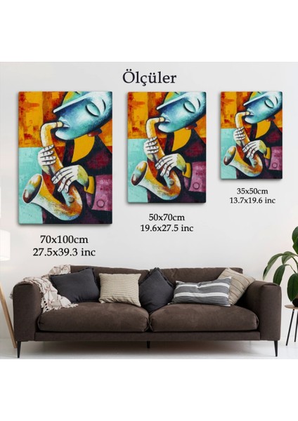 - Saksafon Çalan Sürreal Müsizyen Dekoratif Duvar TABLOSU-6423 indirimleri