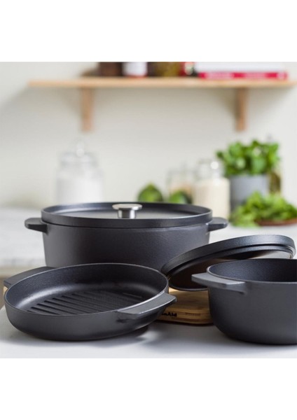Çift Kulplu Izgara Tava 26 cm Black
