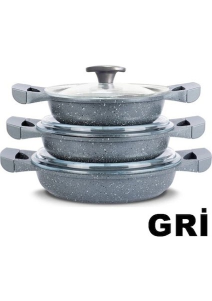 Granit Döküm Sahan Seti Gri 6 Parça fiyatları