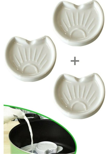 3 Adet Süt Taşırmaz Milk Saver Doğal Seramik Porselensüt Taşma Koruyucu Tencere Tava Kaynama Uyarıc