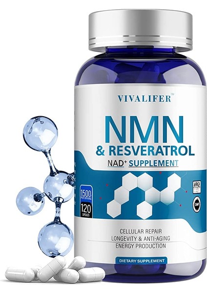 Nmn - Niacinamide - Tmg - Resveratrol Anti-Aging Age 1500 mg Nicotinamide 120 Caps