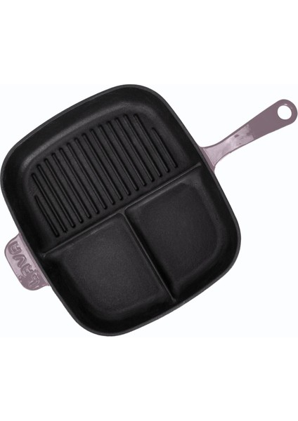 Döküm Dikdörtgen 3 Bölmeli Izgara Tava Döküm Demir Yekpare Saplı Ölçü: 26X30 Cm. modelleri