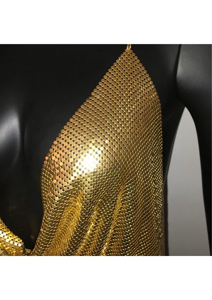 Parlak Gold Crop & Bluz Kolsuz Kayık Yaka Zırh Büstiyer modelleri