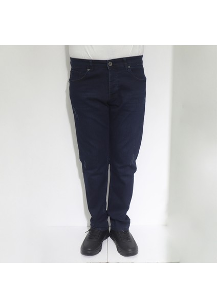 Hacker Fistan Store Erkek Lacivert Normal Bel Rahat Kesim Dar Paça Jean Pantolon