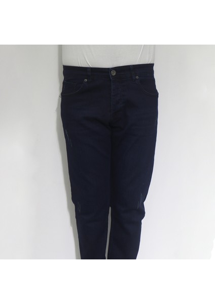Hacker Fistan Store Erkek Lacivert Normal Bel Rahat Kesim Dar Paça Jean Pantolon
