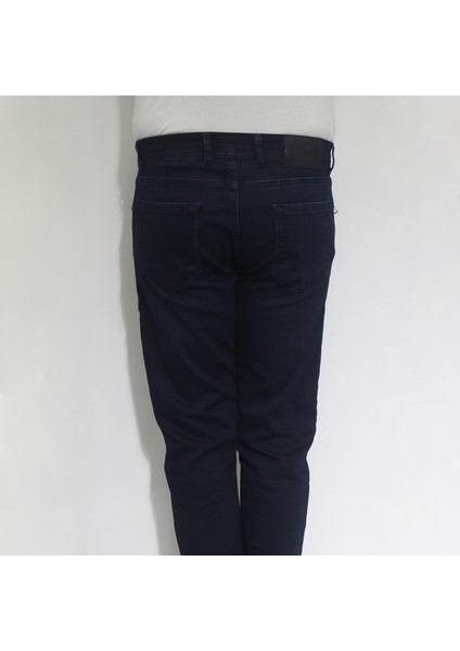 Hacker Fistan Store Erkek Lacivert Normal Bel Rahat Kesim Dar Paça Jean Pantolon