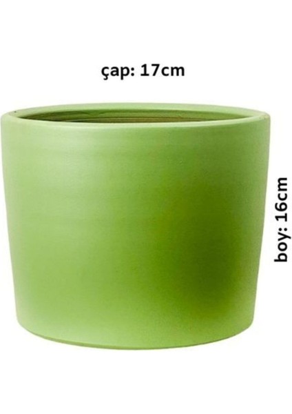 Ruby Terra Cotta Saksı Mint Yeşili 17CM